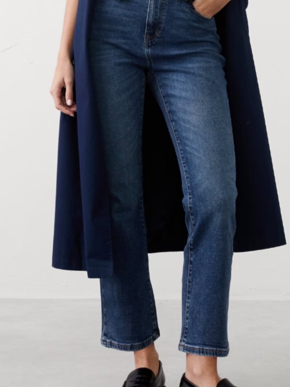 NWT Banana Republic Bootcut High-Rise Cropped Jean 32/14 Dark Wash